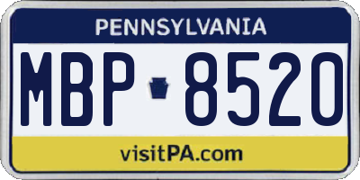 PA license plate MBP8520