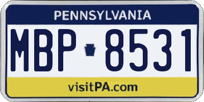 PA license plate MBP8531