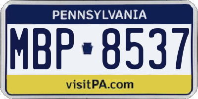 PA license plate MBP8537
