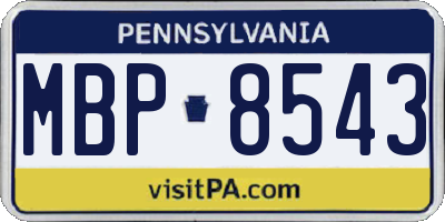 PA license plate MBP8543