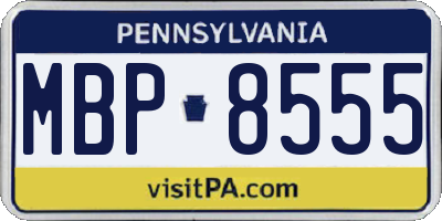 PA license plate MBP8555