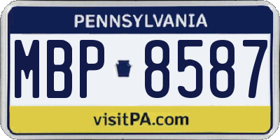 PA license plate MBP8587