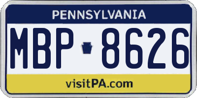 PA license plate MBP8626