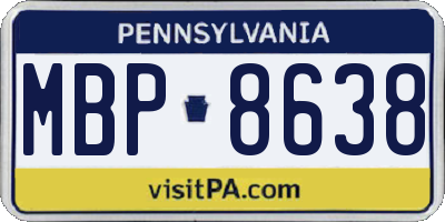 PA license plate MBP8638