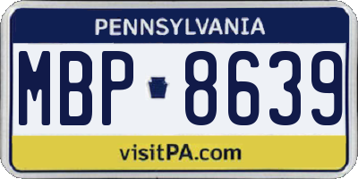 PA license plate MBP8639