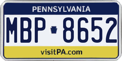 PA license plate MBP8652