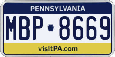 PA license plate MBP8669