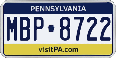 PA license plate MBP8722