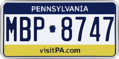 PA license plate MBP8747