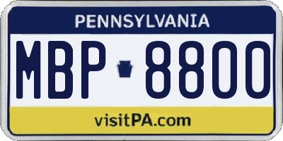 PA license plate MBP8800