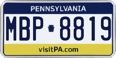 PA license plate MBP8819