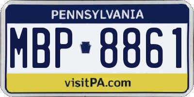 PA license plate MBP8861