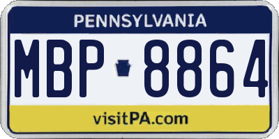 PA license plate MBP8864