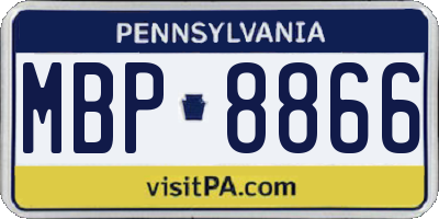 PA license plate MBP8866