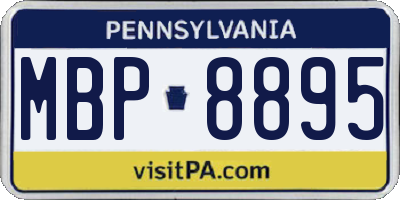 PA license plate MBP8895