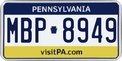 PA license plate MBP8949