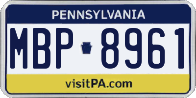 PA license plate MBP8961