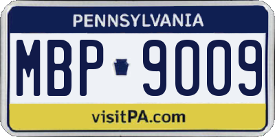 PA license plate MBP9009