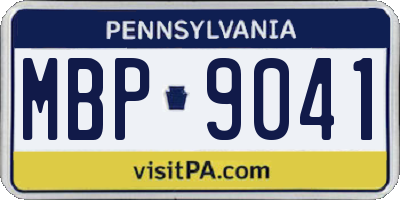 PA license plate MBP9041