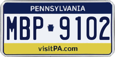 PA license plate MBP9102