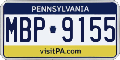 PA license plate MBP9155