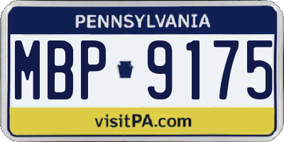 PA license plate MBP9175