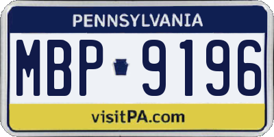 PA license plate MBP9196