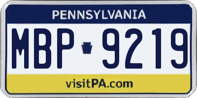 PA license plate MBP9219