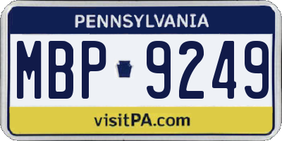 PA license plate MBP9249