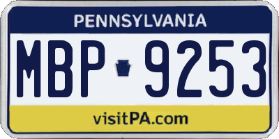 PA license plate MBP9253