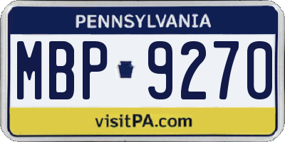 PA license plate MBP9270