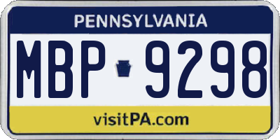 PA license plate MBP9298