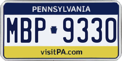 PA license plate MBP9330