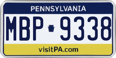 PA license plate MBP9338