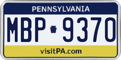 PA license plate MBP9370