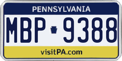 PA license plate MBP9388