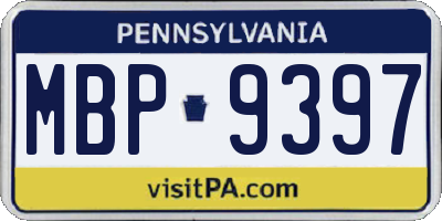 PA license plate MBP9397