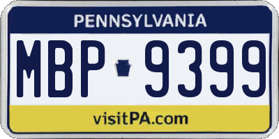 PA license plate MBP9399