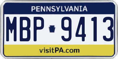 PA license plate MBP9413
