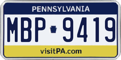 PA license plate MBP9419
