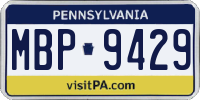 PA license plate MBP9429