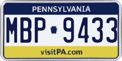 PA license plate MBP9433