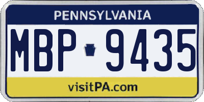 PA license plate MBP9435