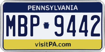 PA license plate MBP9442