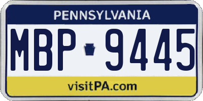 PA license plate MBP9445