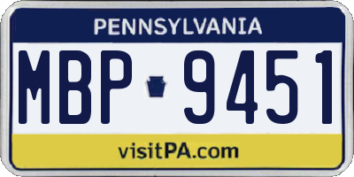 PA license plate MBP9451