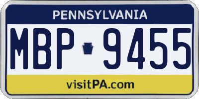 PA license plate MBP9455