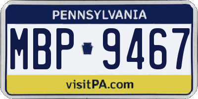 PA license plate MBP9467