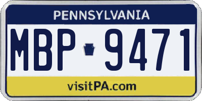 PA license plate MBP9471