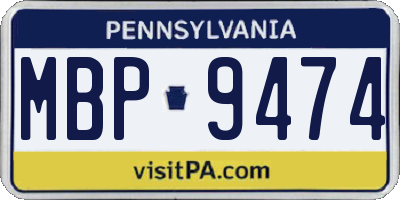 PA license plate MBP9474